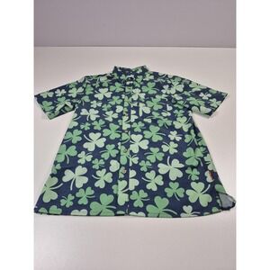 Shinesty Polo Shirt Mens Medium Green Shamrock St Patricks Day  Short Sleeve